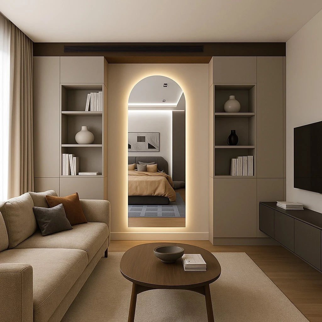 Ovaler Pinterest-LED-Spiegel | 150 × 170 cm